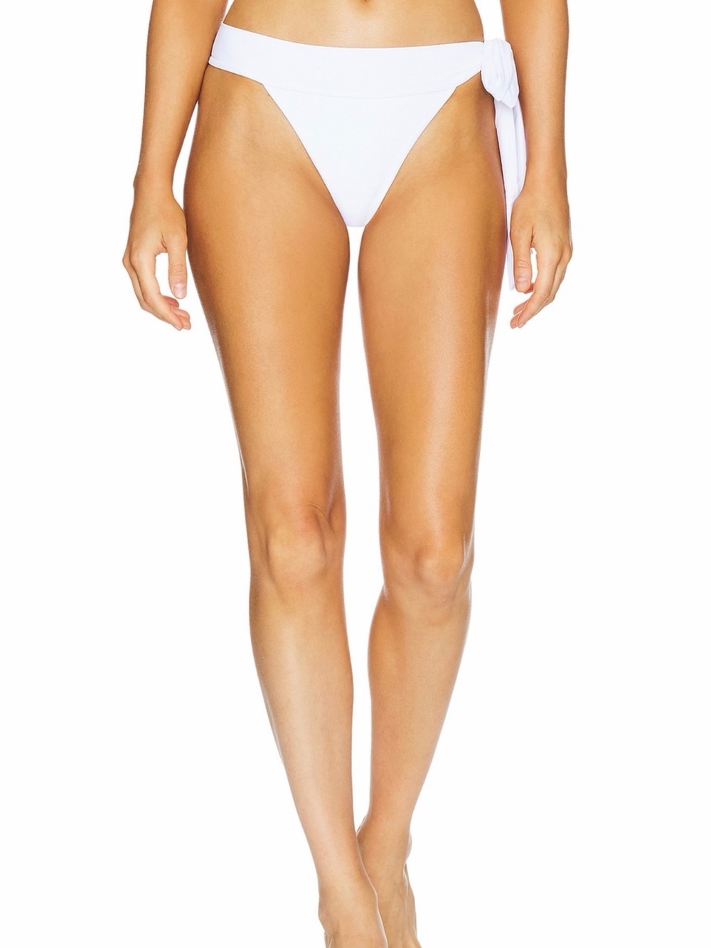 Tularosa Revolve Lillia White Knotted Side Tie Bikini Swimsuit Bottoms Large NWT